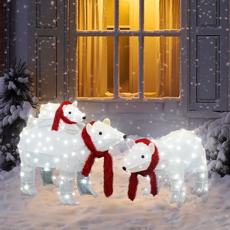 3-Piece+Indoor+and+Outdoor+Lighted+Polar+Bear+Family+for+Christmas+and+Holiday+Decorations